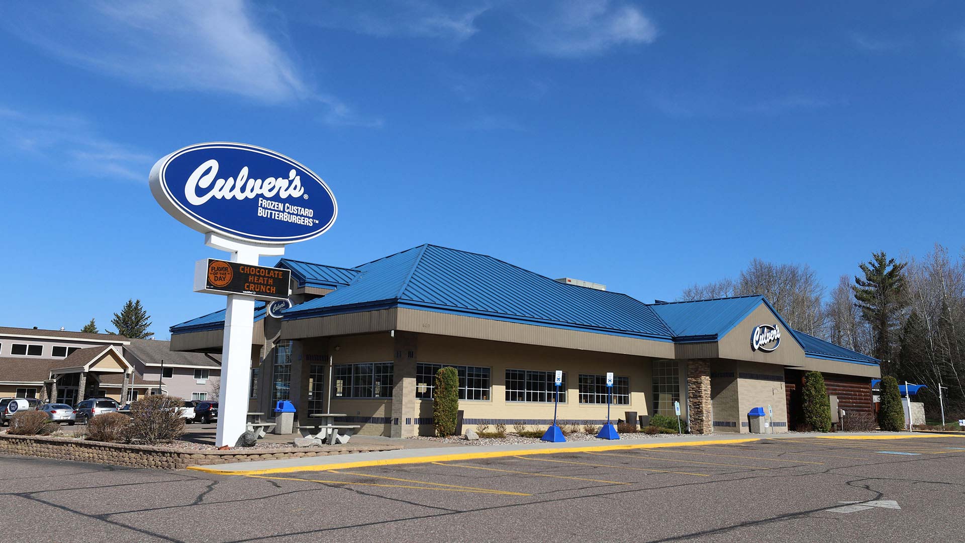 Exterior of Culvers with sign