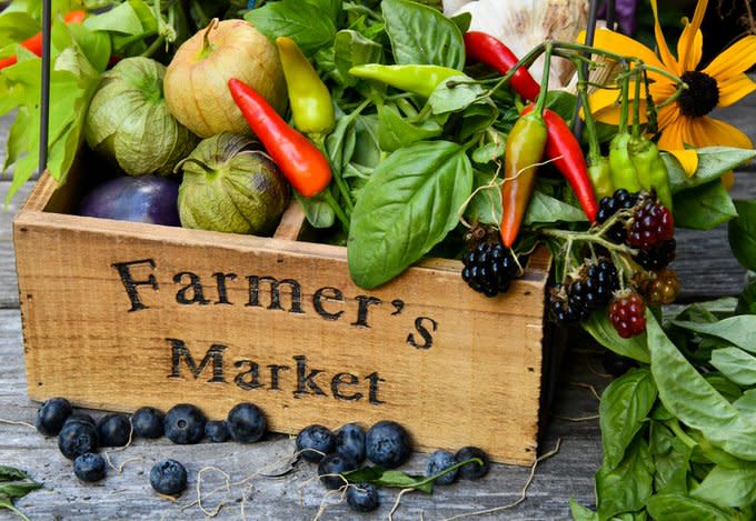 Minocqua Farmers Market | Farmers Market box full of produce