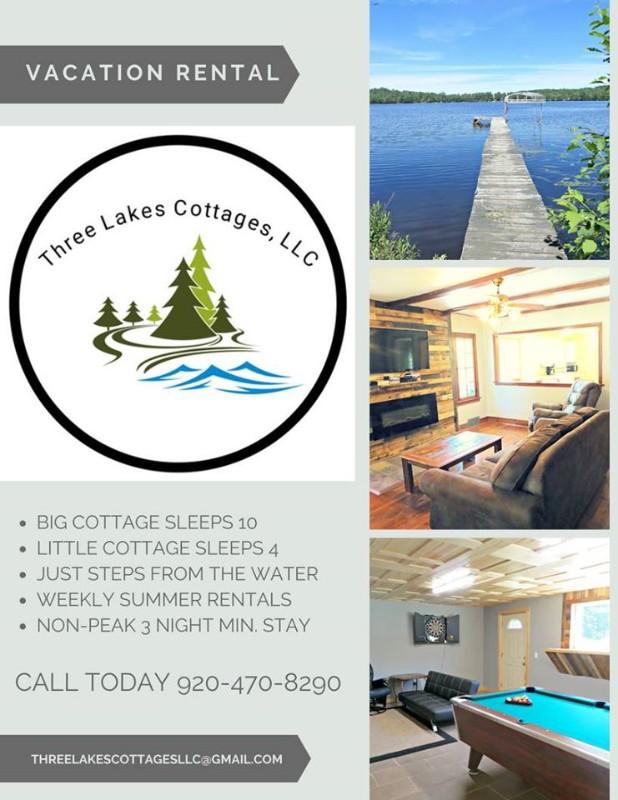 Three Lakes Cottages LLC | Three lakes cottages flyer