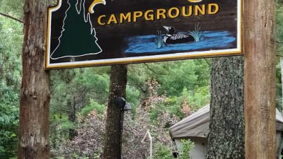 Patricia Lake Campground entrance sign