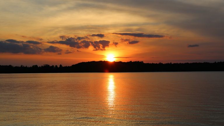 Sunset over a lake in Oneida County Wisconsin