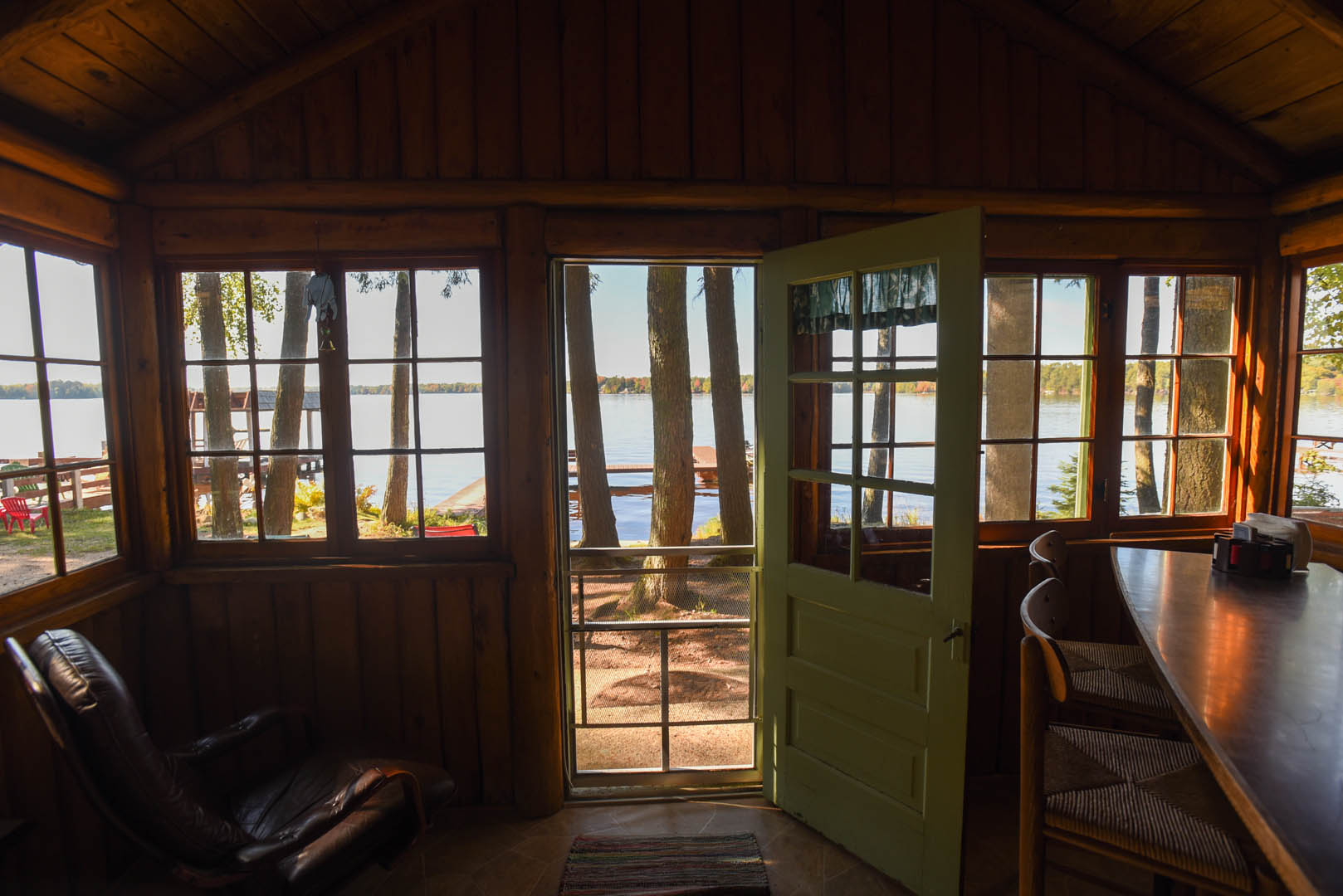 A look at the lake from inside a cottage at Hintz Cottages Resort