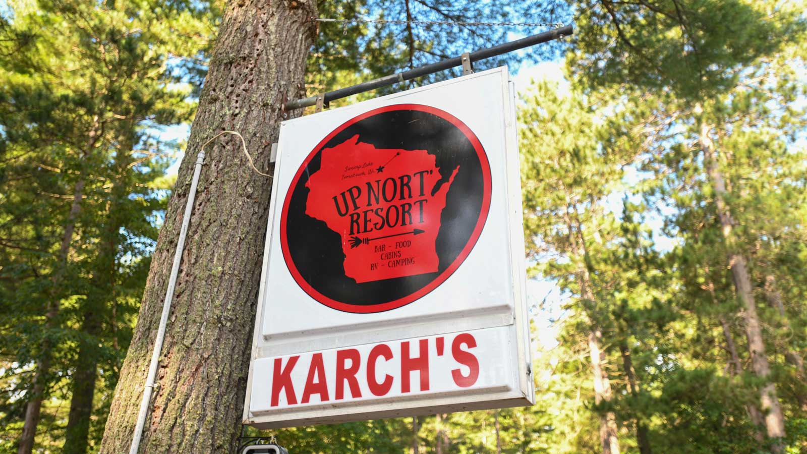 Karch's Up Nort' Resort Oneida County business sign