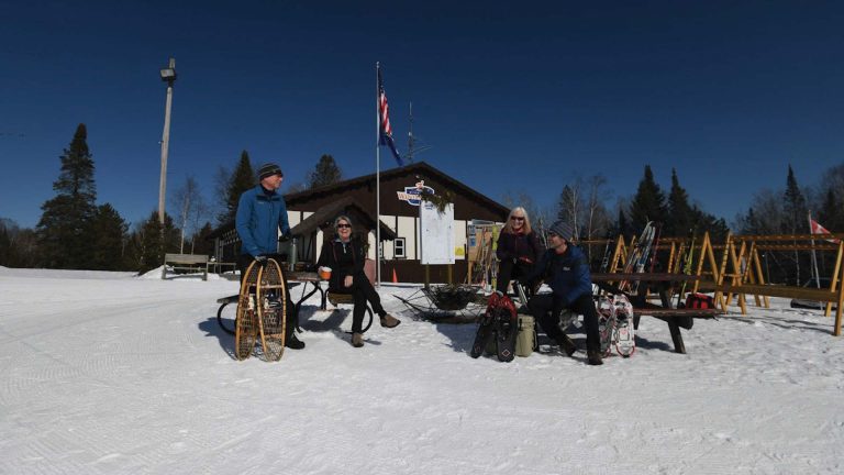 Downhill skiing & snowboarding | Group taking a break from the activities at Minocqua Winter Park