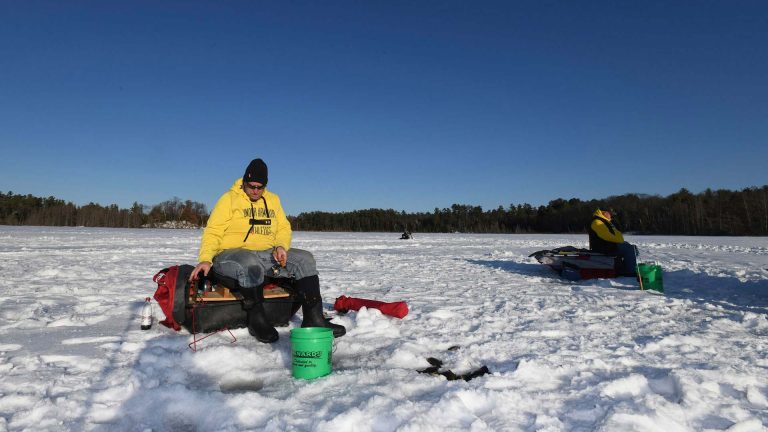 Fishing & boating | Ice Fisher out on Lake Minocqua