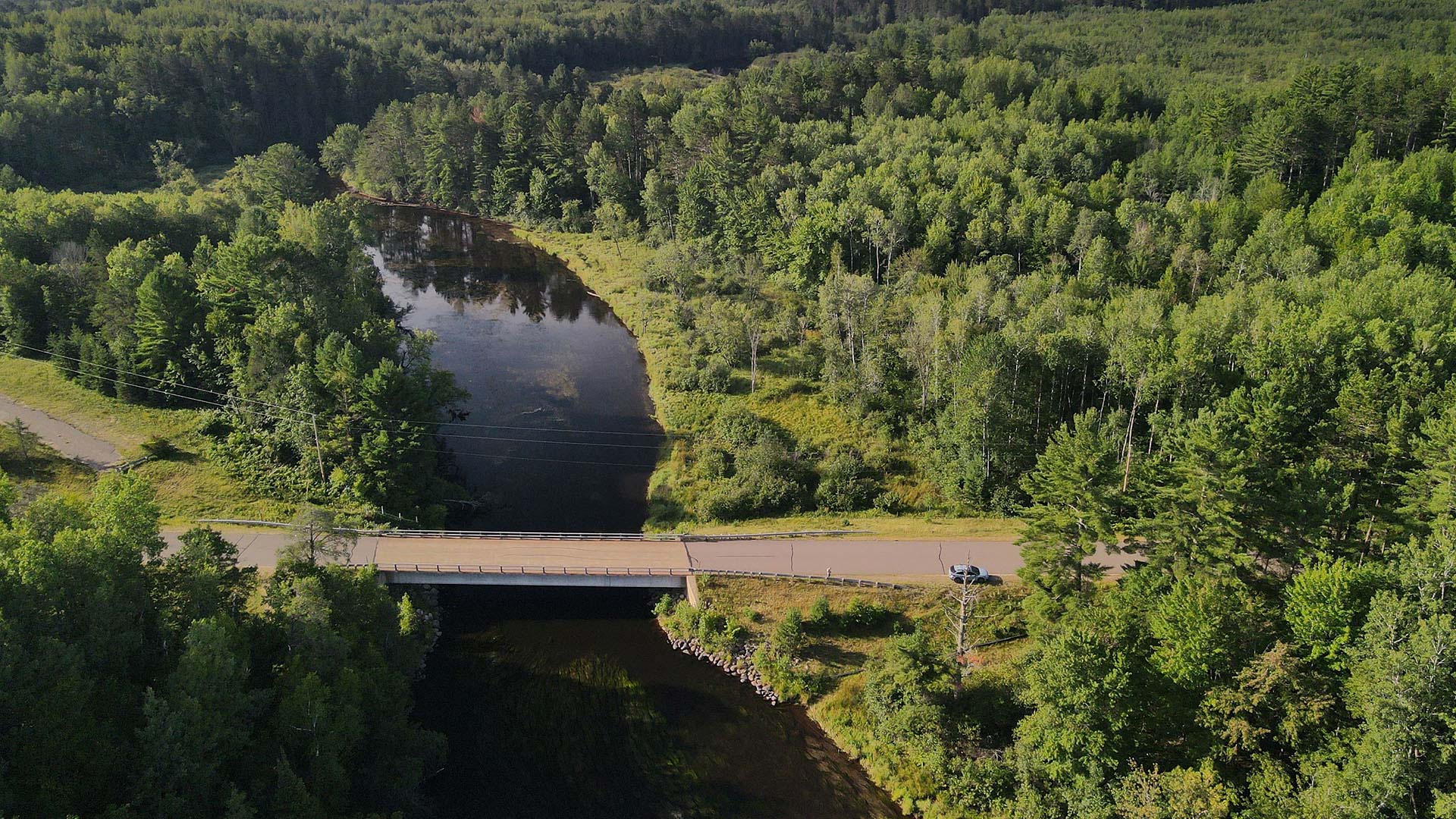 EXPLORE ONEIDA COUNTY THIS SPRING | Tomahawk River, overhead shot