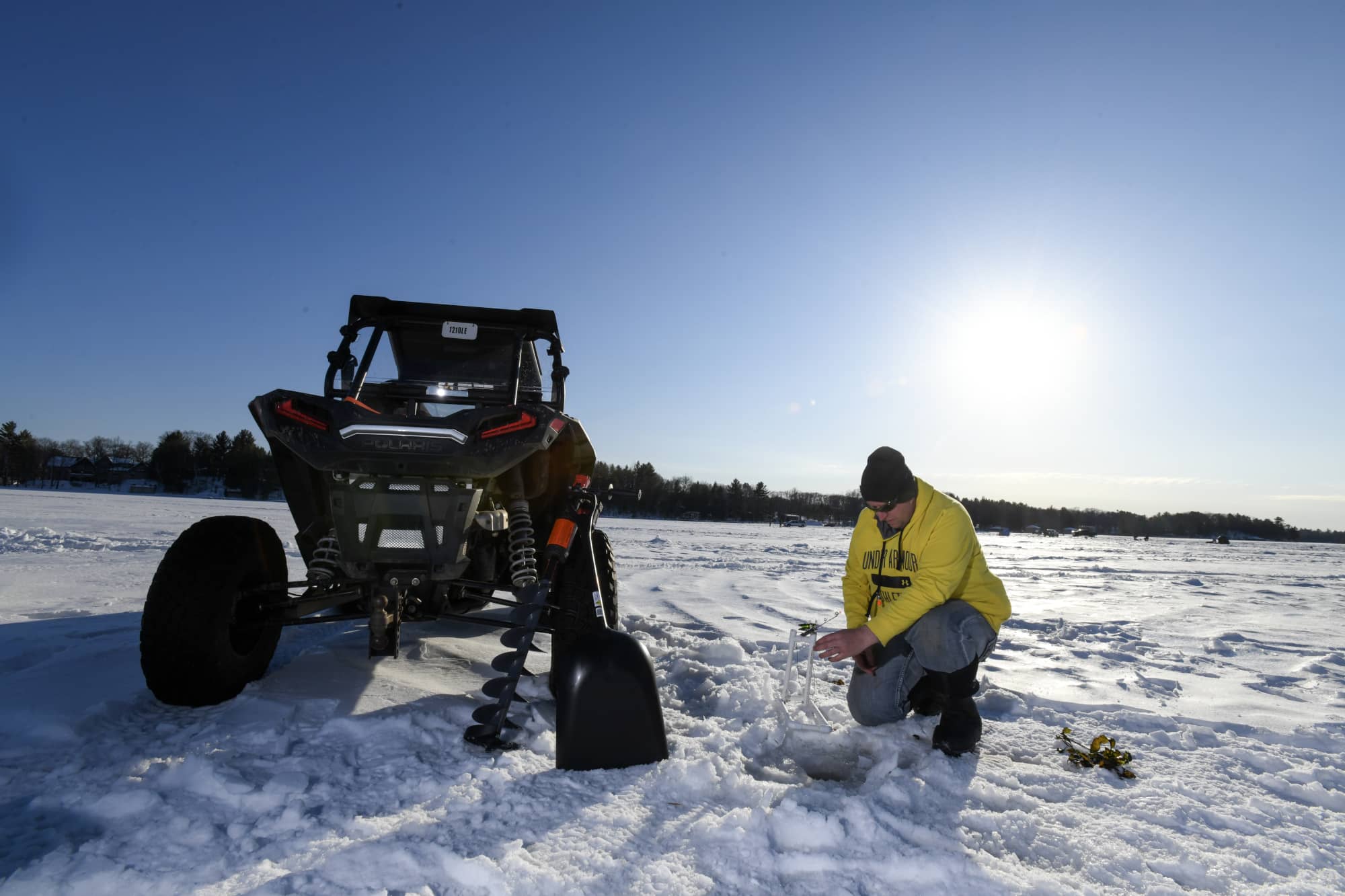 Ice Fishing | ice fisherman on lake minocqua minocqua wi