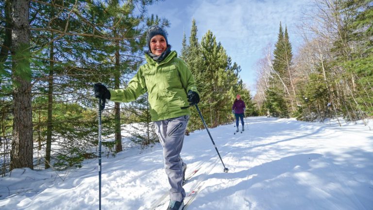 Related Article: Where to go skiing in Oneida County | Two women cross-country skiing on the Tara Lila Trails near Sugar Camp and Three Lakes in northeastern Oneida County Wisconsin